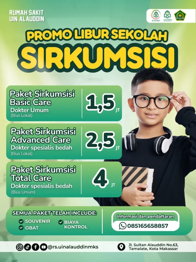 Libur sekolah Waktunya sirkumsisi! 👦✨Aman, nyaman, dan profesional di RS UIN Alauddin.✔ Ditang